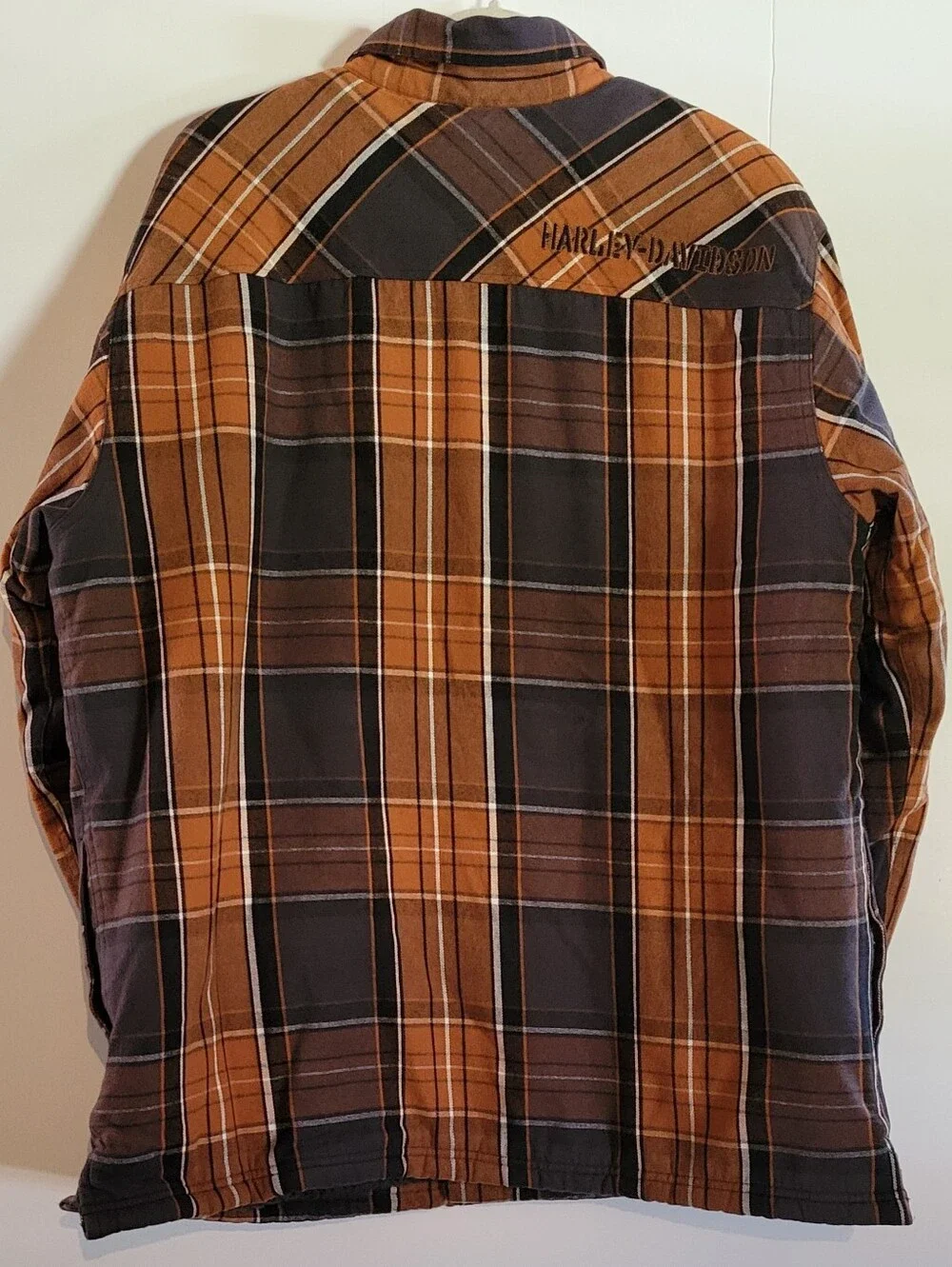 Harley-Davidson Sherpa Lined Plaid Shacket Jacket Handwarmer Pockets Heavyweight